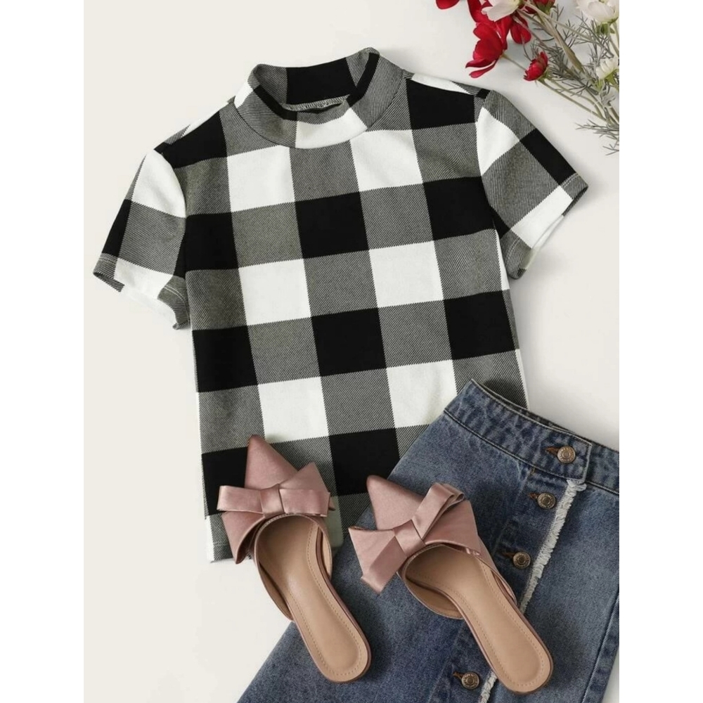 💮Black, White, & Grey Plaid Shirt💮